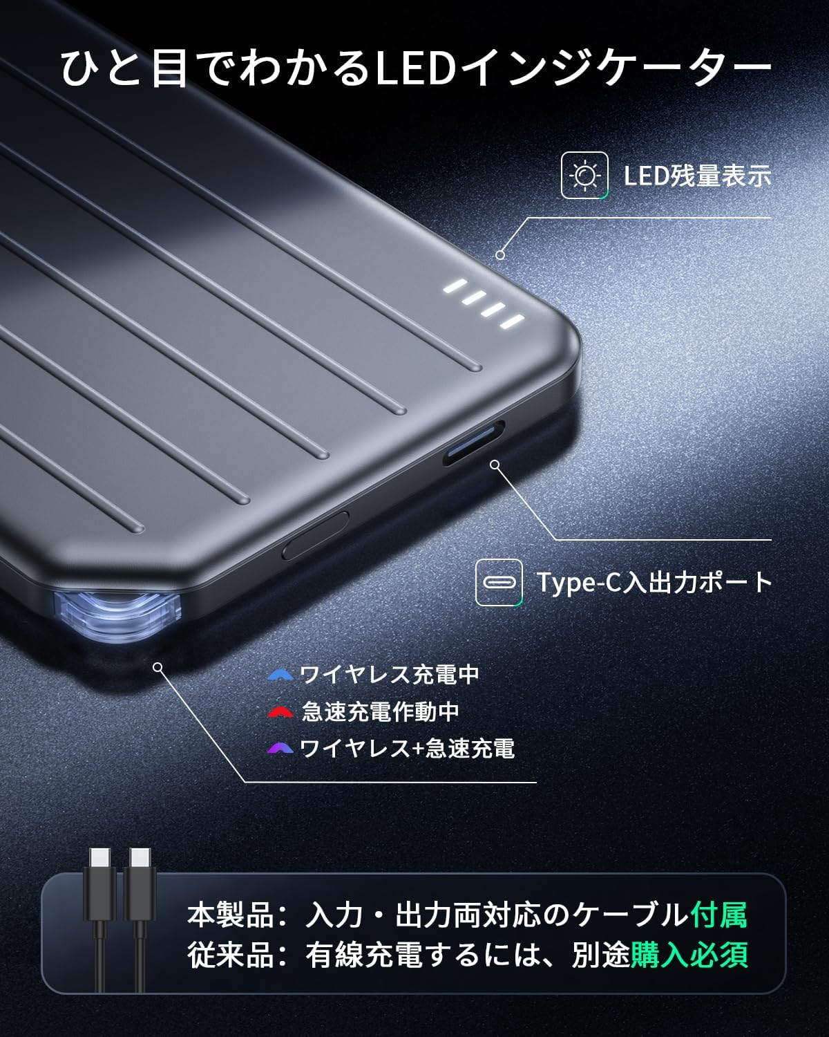 Amazon | モバイルバッテリー magsafe対応 薄型 8mm 小型 8000mAh まぐ